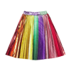 Stella Mccartney Rainbow Striped Pleated Taffet Skirt In Multicolor
