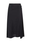 Semicouture Silk-blend High-waisted Midi-skirt In Black