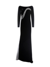 Tom Ford Velvet Boat-neck Cutout Gown In Black