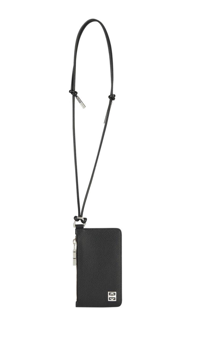 Givenchy Strapped Zipped Card Holder In Black