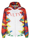 Valentino White And Multi Camouflage Print Windbreaker In Multicolor