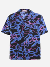 VALENTINO COTTON SHIRT WITH ALL-OVER NEON CAMOU PRINT