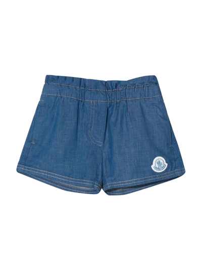 Moncler Babies' Logo-patch Denim Shorts In Jeans