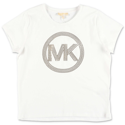 Michael Kors Kids'  T-shirt Bianca In Jersey Di Cotone In White