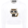 KARL LAGERFELD WHITE SWEATSHIRT FOR GIRL WITH CHOUPETTE