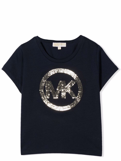 Michael Kors Kids' T-shirt With Logo In Navy