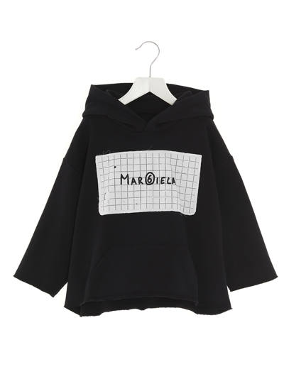 Maison Margiela Kids' Logo Patch Hoodie In Black