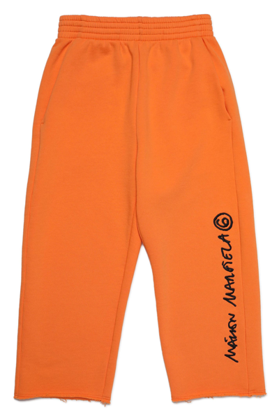 Maison Margiela Kids' Mm6p23u Trousers  In Orange