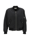Saint Laurent Zip-up Long-sleeved Bomber Jacket In Nero