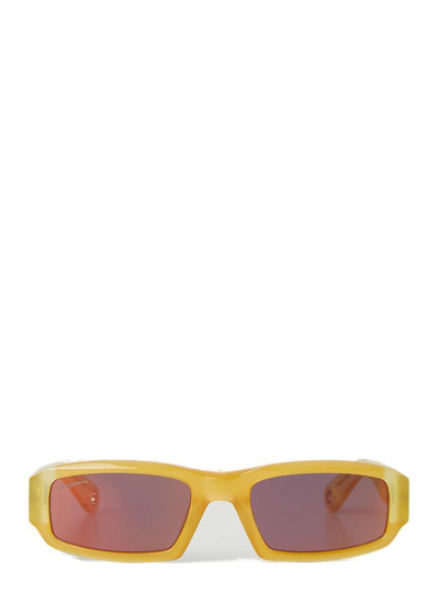 Jacquemus Les Lunettes Altu Rectangular Frame Sunglasses In Orange