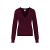 Bottega Veneta Ribbed V-neck Cashmere Blend Sweater In Ox Blood