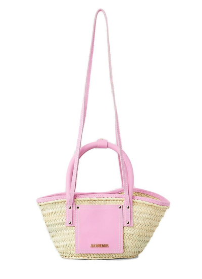 Jacquemus Le Panier Woven Tote In Light Pink