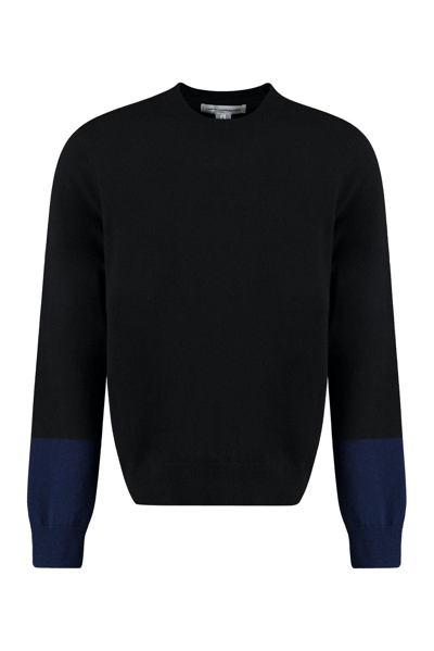 Comme Des Garçons Shirt Two-tone Knitted Jumper In Black