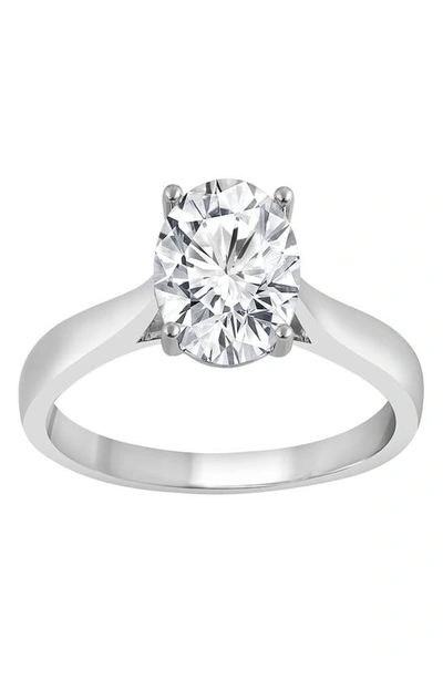 Badgley Mischka 14k White Gold Lab Grown Oval Solitaire Diamond Ring In White Gold-3.00ctw