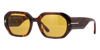 Tom Ford Women's Veronique Square Sunglasses, 55mm In Havana/yellow