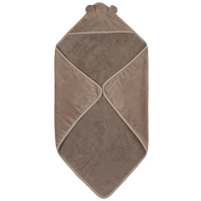 Buddy & Hope Gots Hooded Towel Taupe In Brown