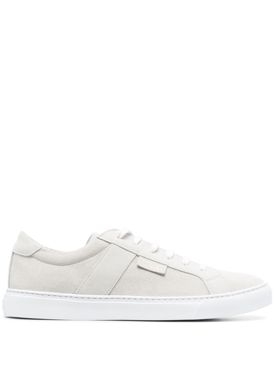 Billionaire Low Top Leather Sneakers In Neutrals