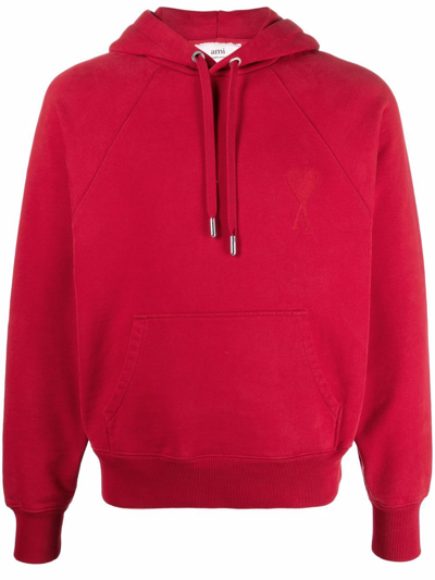 Ami Alexandre Mattiussi Ami De Coeur Hoodie In Rot