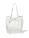 Proenza Schouler Drawstring Calf Leather Tote Bag In White
