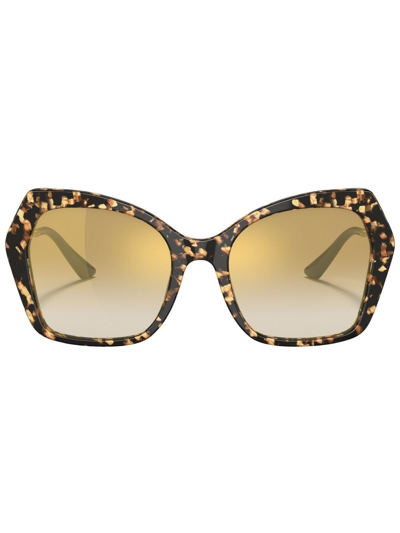 Dolce & Gabbana Hexagonal-frame Sunglasses In Braun