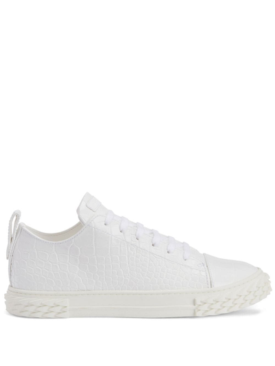 Giuseppe Zanotti Ecoblabber Leather Low-top Sneakers In White