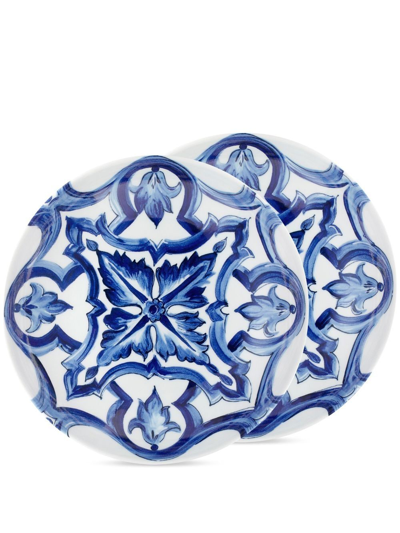 Dolce & Gabbana Set-of-two Soup Bowls In Blue