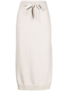 N•peal Side-slit Cashmere Skirt In Neutrals