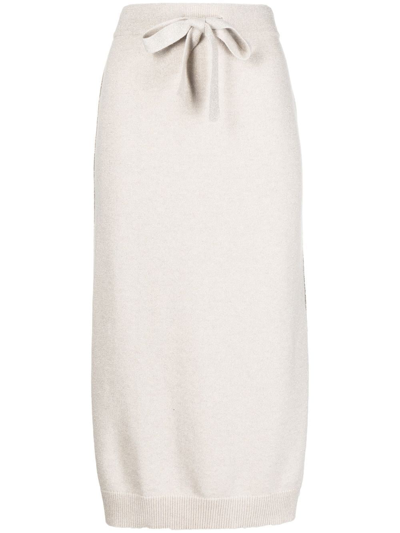 N•PEAL SIDE-SLIT CASHMERE SKIRT 