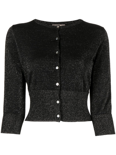 N.peal Shimmer-knit Cardigan In Black