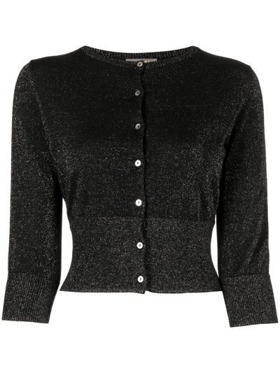 N•peal Shimmer-knit Cardigan In Black