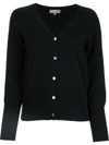 N•peal Fine-knit V-neck Cardigan In Black