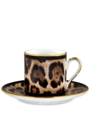 DOLCE & GABBANA LEOPARD-PRINT PORCELAIN ESPRESSO SET