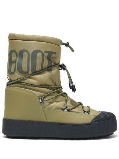 Moon Boot Logo-print Detail Snow Boots In Green