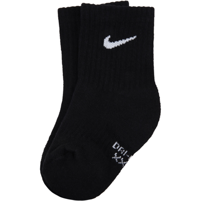 NIKE BLACK SOCKS FOR KIDS WITH WHITE LOGO