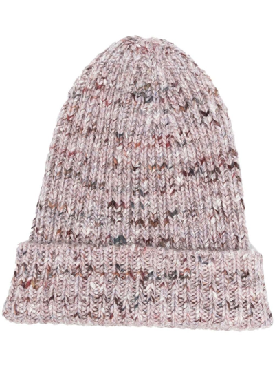 Aeron Valley Knitted Beanie In Lilac
