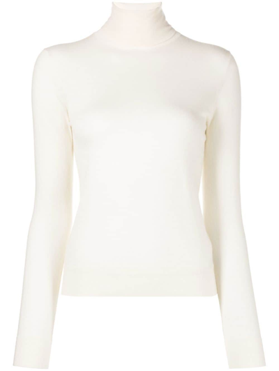 N•peal Superfine Roll Neck Jumper In White