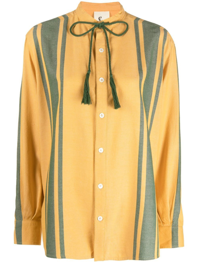 Paula Striped Long-sleeve Shirt In Yellow