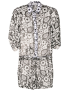 AMIR SLAMA FLORAL-PRINT SILK PLAYSUIT