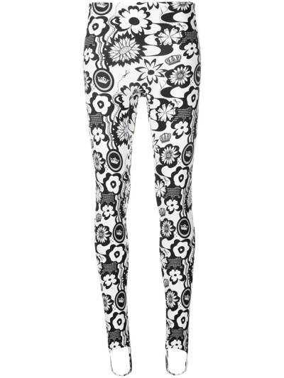 Amir Slama Floral-print High-waisted Leggings In Black