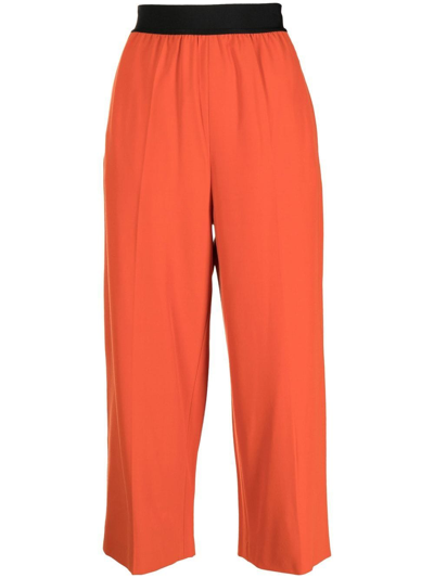Stella Mccartney Straight-leg Cropped Trousers In Orange