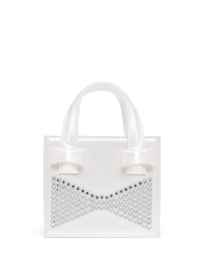 Mach & Mach Crystal-embellished Tote Bag In Weiss | ModeSens