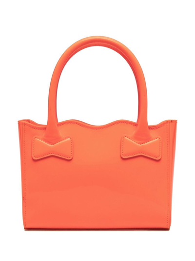 Mach & Mach High-shine Finish Tote Bag In Orange