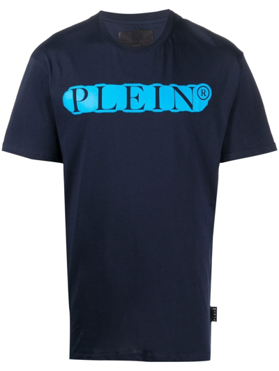 Philipp Plein Logo Print T-shirt In Blau