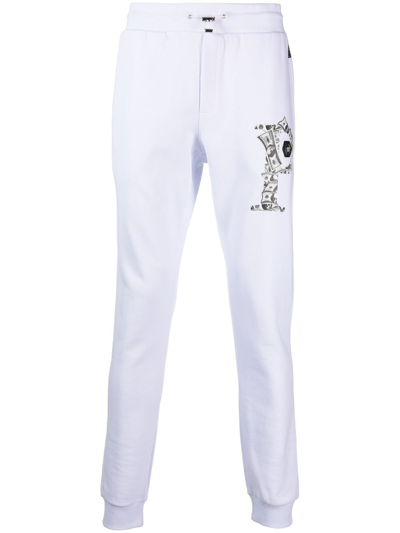 Philipp Plein Logo-plaque Track Trousers In Weiss
