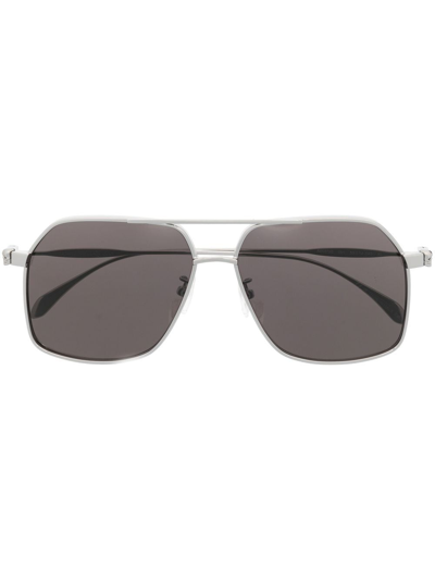 Alexander Mcqueen Pilot Frame Sunglasses In Silber