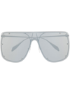 Alexander Mcqueen Rimless Oversized Pilot Frame Sunglasses In Silber