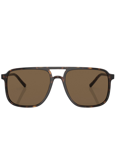 Dolce & Gabbana Aviator-frame Sunglasses In Braun