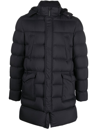 Herno Padded Hooded Down Coat In Black