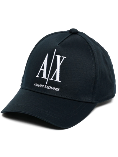 Armani Exchange Logo-embroidered Cap In Navy Blue