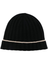 Brunello Cucinelli Ribbed-knit Cashmere Beanie In Schwarz